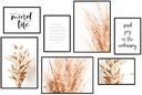 Set de afișe Hyggelig Home Premium - 7 imagini potrivite într-un set elegant - Decorare de perete cu tablouri de colaj - Set abstract - fără cadru