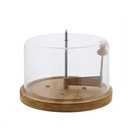 Kesper | Feliere brânză cu glugă, material: bambus, plastic, dimensiuni: ø 21,7 cm x 13,7 cm, culoare: maro | 58621