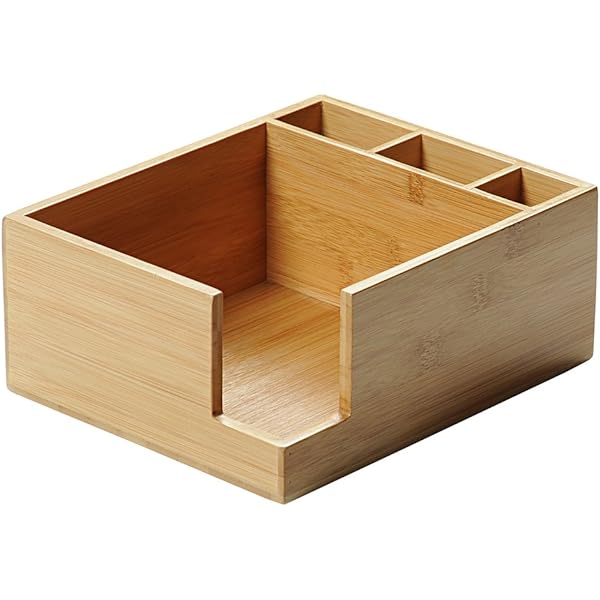 KESPER 70850 tavă pentru tacâmuri 4 compartimente din bambus certificat FSC/suport pentru tacâmuri/cutie