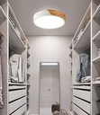 Plafoniera LED din lemn cu senzor de mișcare Lampă de interior cu senzor de mișcare Lampă de tavan rotundă modernă cu senzor de lumină de zi Plafoniera pentru hol Coridor Scări Camera de zi Balcon Bucătărie Verandă Birou (alb, 30 cm)