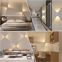 Lightsjoy Lampă de perete modernă cu LED, lampă de perete creativă din aluminiu pentru interior, fundal minimalist, spot de perete cu LED, spot de perete, lampă pentru hol, lampă pentru dormitor, sufragerie, alb cald