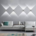 Lightsjoy Lampă de perete modernă cu LED, lampă de perete creativă din aluminiu pentru interior, fundal minimalist, spot de perete cu LED, spot de perete, lampă pentru hol, lampă pentru dormitor, sufragerie, alb cald