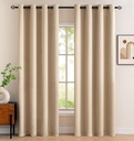 MIULEE Perdele opace negre cu ochiuri, draperii opace frumoase, moi, pentru camerele întunecate, set de 2 perdele pentru întunecare dormitor sufragerie perdea termică protecție împotriva frigului 140 x 225 cm