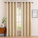 MIULEE Perdele opace negre cu ochiuri, draperii opace frumoase, moi, pentru camerele întunecate, set de 2 perdele pentru întunecare dormitor sufragerie perdea termică protecție împotriva frigului 140 x 225 cm