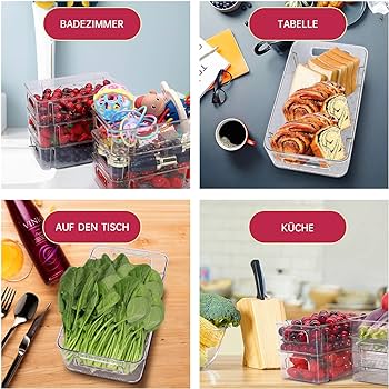 Mepal - Recipient frigider pentru mic dejun Duo Omnia - Recipiente pentru depozitarea alimentelor cu 2 straturi - Cutie de depozitare mezeluri si branza - Depozitare si organizare in bucatarie - 500 ml & 1200 ml - Negru