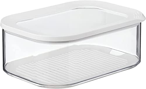 Mepal - Recipient frigider pentru mic dejun Duo Omnia - Recipiente pentru depozitarea alimentelor cu 2 straturi - Cutie de depozitare mezeluri si branza - Depozitare si organizare in bucatarie - 500 ml & 1200 ml - Negru