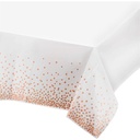 Fata de masa de unica folosinta Mokani 4 piese, fata de masa, set cort bere, fata de masa, plastic, hidrofuga, fata de masa dreptunghiulara, potrivita pentru petreceri, zile de nastere, nunti, Craciun, 137 x 274 cm, auriu