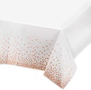 Fata de masa de unica folosinta Mokani 4 piese, fata de masa, set cort bere, fata de masa, plastic, hidrofuga, fata de masa dreptunghiulara, potrivita pentru petreceri, zile de nastere, nunti, Craciun, 137 x 274 cm, auriu
