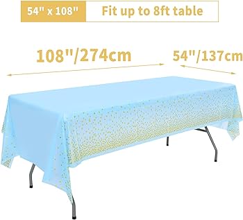 Fata de masa de unica folosinta Mokani 4 piese, fata de masa, set cort bere, fata de masa, plastic, hidrofuga, fata de masa dreptunghiulara, potrivita pentru petreceri, zile de nastere, nunti, Craciun, 137 x 274 cm, auriu