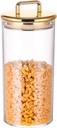 Tava de biscuiti Olympia Biscotti cu capac 3,8 litri, sticla transparenta, dimensiune: 252(H) x 200(Dia)mm - dulciuri, cofetarie, muesli, paste, tava de depozitare pentru alimente uscate - lavabil la masina de spalat vase, GG925