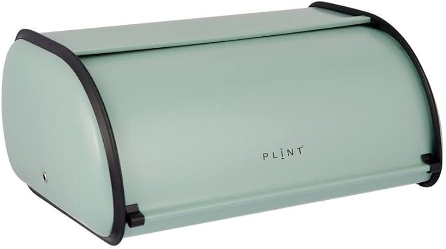 PLINT Cutie de pâine cu corp din oțel inoxidabil Coș metalic de depozitare pentru casă pentru blat de bucătărie, Coș de pâine foarte mare cu membru glisant, Suport pentru cutie de pâine cu membru, Recipient de depozitare pentru panificație, Culoare neagră
