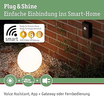 Paulmann 18012 Plug & Shine SmartHome Zigbee control radio senzor crepuscular/detector de mișcare iluminat exterior control senzor antracit