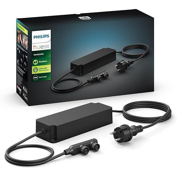 Extensie Philips Hue White & Color Ambiance Lily XL pentru reflectoare de grădină (1.060 lm), lumină de exterior reglabilă cu 16 milioane de culori, control inteligent al luminii prin voce sau aplicație, negru