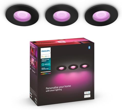Philips Hue White Ambiance GU10 pachet de trei 3x350lm, reglabil, toate nuanțele de alb, controlabil prin aplicație, compatibil cu Amazon Alexa (Echo, Echo Dot)