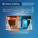 Statie de apa Philips Water All-IN-ONE, distribuitor pentru apa calda si rece filtrata, capacitate 2,8 L, 6 presetari de temperatura, ecran tactil ADD5980/31 argintiu negru marime unica