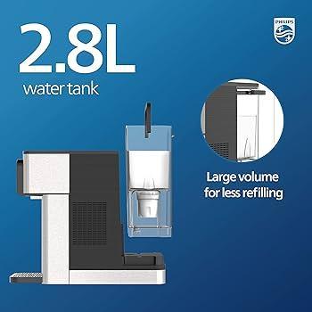 Statie de apa Philips Water All-IN-ONE, distribuitor pentru apa calda si rece filtrata, capacitate 2,8 L, 6 presetari de temperatura, ecran tactil ADD5980/31 argintiu negru marime unica