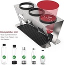 Suport pentru sticle Rainsworth Sticle SodaStream Duo & Crystal, set de 3 accesorii SodaStream scurgere, suport pentru scurgere Soda Stream sticle sticla uscator sticla, otel inoxidabil