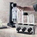Suport pentru sticle Rainsworth Sticle SodaStream Duo & Crystal, set de 3 accesorii SodaStream scurgere, suport pentru scurgere Soda Stream sticle sticla uscator sticla, otel inoxidabil
