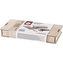 Rayher 89366000 piston pirografic în cutie de lemn, băţ de ardere mic, la îndemână, pentru pirografie pe lemn, plută sau piele, inclusiv 5 accesorii diferite, 1 tavă, 1 piesă de testare din lemn