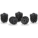 Relaxdays 10021024_46 cap de perie de toaletă la un set de 5, perii de toaletă libere filet 12 mm, cap de perie de schimb diametru 7 cm, plastic, negru, 7 x 7 x 9 cm, filet interior: 12 mm