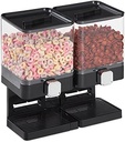 Relaxdays dozator muesli dublu, dozator cereale pentru musli, fulgi de porumb, dulciuri, dozator gustări plastic, negru, 1 bucată