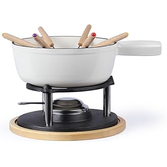 Set fondue 6 furculite alb - men390