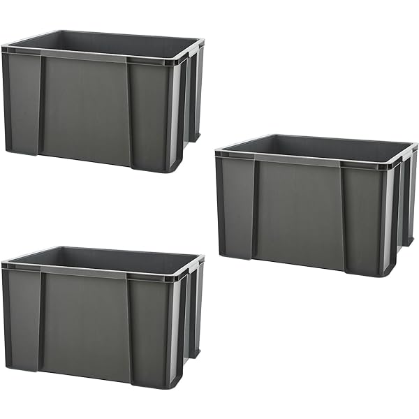 Sundis set de 3 MASTER BOX, 45L - modular si stivuibil - gri antracit