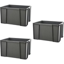 Sundis set de 3 MASTER BOX, 45L - modular si stivuibil - gri antracit