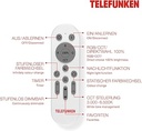 TELEFUNKEN - Spot încastrat LED inteligent ultra plat, spot LED WiFi, control aplicație, control vocal, culori deschise colorate și tonuri de alb, telecomandă, dimensiuni de instalare 110X30 cm, 6 W, 600 Lm, alb
