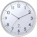 Ceas de perete analogic radio TFA Dostmann, de mare precizie, ceas radio, alb/argintiu, 60.3514, potrivit pentru bucatarie, living, birou sau zona de intrare, 330 x 50 mm