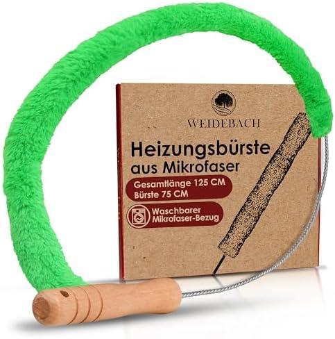 Perie pentru calorifer WEIDEBACH lungime totală 90 cm / perie 40 cm din microfibră, perie pentru curățarea radiatorului fără păr de animale, peria pentru radiator intră în fiecare colț, perie de încălzire stabilă și flexibilă