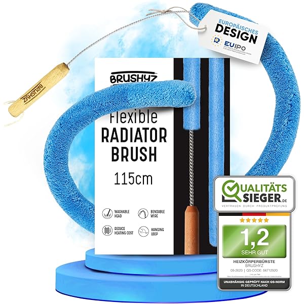 Perie pentru calorifer WEIDEBACH lungime totală 90 cm / perie 40 cm din microfibră, perie pentru curățarea radiatorului fără păr de animale, peria pentru radiator intră în fiecare colț, perie de încălzire stabilă și flexibilă