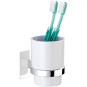Cupa de igienă dentară WENKO Turbo-Loc - se fixează fără găurire, Oțel, 7,5 x 10 x 9 cm, Crom