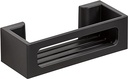 Raft de perete WENKO Turbo-Loc Bralia, polit baie din plastic, se ataseaza fara gaurire, cos adanc pentru tinerea in siguranta a samponului si gelului de dus, pentru baie si dus, 30 x 8,5 x 12 cm, negru