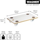 Ajutor de transport Wagner MM 1319 I 57,5 x 30 x 10 cm - capacitate de incarcare 200 kg - acoperire speciala I tampoane anti-alunecare I cea mai buna mobilitate I usor de curatat I durabil si robust - 20131901