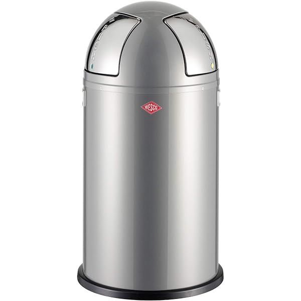 Wesco Push Two Tretabfalleimer, Edelstahl, 40 x 40 x 77,5 cm