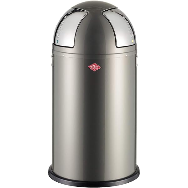 Wesco Push Two Tretabfalleimer, Edelstahl, 40 x 40 x 77,5 cm