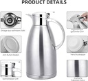 Balon termos Yitriden de 2,3 litri din oțel inoxidabil, oală de cafea cu izolație în vid cu pereți dubli, ceainic termic de înaltă calitate pentru cafea, lapte, ceai, băuturi