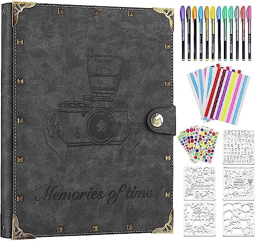 Album foto ZEEYUAN Pagini albe mari DIY Scrapbooking pentru bricolaj Perfect ca album de călătorie cu carte de oaspeți...