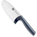 Cuțit de bucătar pentru copii ZWILLING Twinny, 10 cm, cu protecție pentru degete, oțel inoxidabil, formă rotunjită a lamei, design prietenos cu copiii, mâner din plastic, albastru