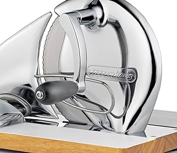 Zassenhaus mașină de tăiat pâine pliabilă VINTAGE | Chrome | manual | cu compartiment pentru firimituri integrat | Lama de otel Solingen | Masina de feliere sunca | Grosimea de tăiere: 1-20mm | Dimensiuni: 41,5x27x27cm