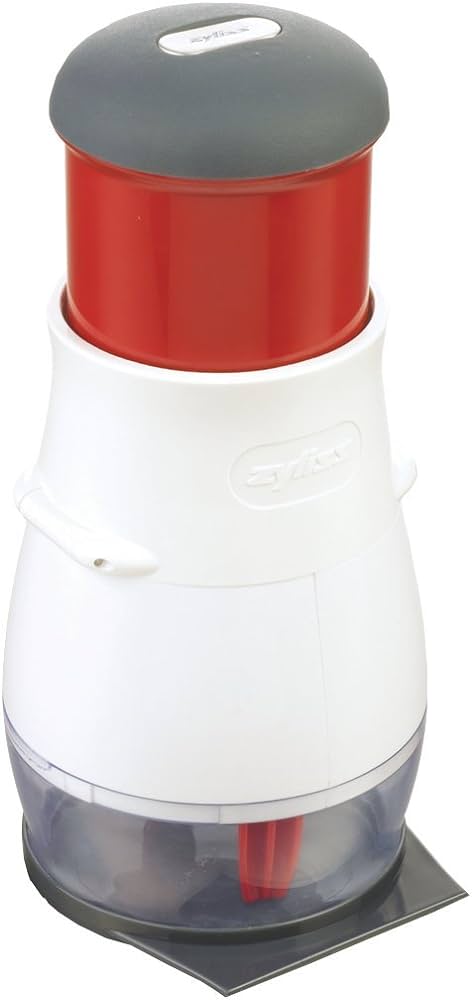 Zyliss E910012 Zick Zick Classic tăietor de legume, plastic/oțel inoxidabil, alb/roșu, tăietor de ceapă, tăietor de legume, tocător universal, se poate spăla în mașina de spălat vase, 5 ani garanție