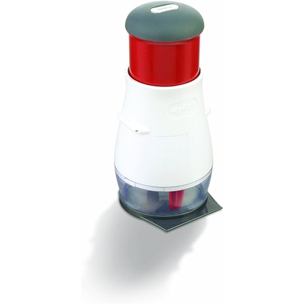 Zyliss E910012 Zick Zick Classic tăietor de legume, plastic/oțel inoxidabil, alb/roșu, tăietor de ceapă, tăietor de legume, tocător universal, se poate spăla în mașina de spălat vase, 5 ani garanție