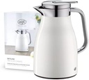alfi SKYLINE 1.0l, alb nucă de cocos mat, ulcior de vid din oțel inoxidabil cu inserție igienica din sticlă securizată, capac cu șurub cu buton confortabil, mâner ergonomic, cu o singură mână, ideal ca o cafea