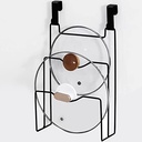 Suport capac vertical pentru oale mDesign - ustensile practice de bucătărie pentru capacele de oale și tigăi - accesorii de bucătărie la îndemână din metal - negru