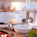 Set accesorii Bosch BakingSensation MUZ5BS1, mașină de tocat carne, bol de plastic, accesoriu pentru patiserie, disc perforat din oțel inoxidabil, 4 variante de patiserie, potrivit pentru seria 4