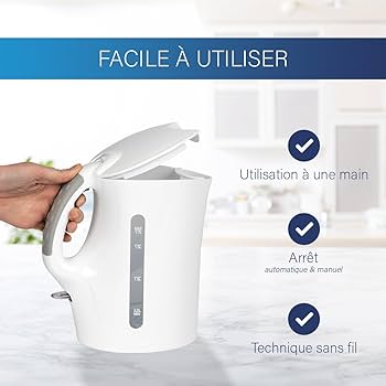 Fierbător Clatronic® | Fierbător | Fierbător 1,7 L cu oprire automată și manuală | filtru detarabil de calcar | max 2200Watt | Fierbător alb | WK 3445 alb