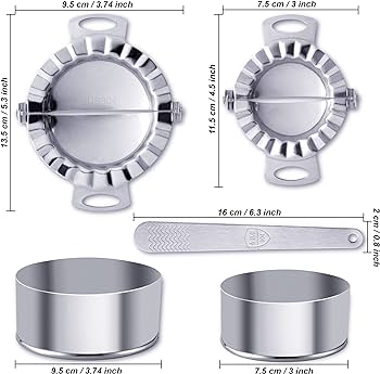 Set de găluște 5 piese, presă din oțel inoxidabil pentru găluște, formă de găluște și tăietor rotund, ușor de utilizat și de curățat