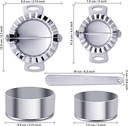 Set de găluște 5 piese, presă din oțel inoxidabil pentru găluște, formă de găluște și tăietor rotund, ușor de utilizat și de curățat