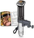 KitchenBoss Sous-Vide Cooker Sous-Vide Stick: Rețete LCD colorate | G321 Argint | Ultra-silențios | Motor DC fără perii | 1100 wați | IPX7 rezistent la apa